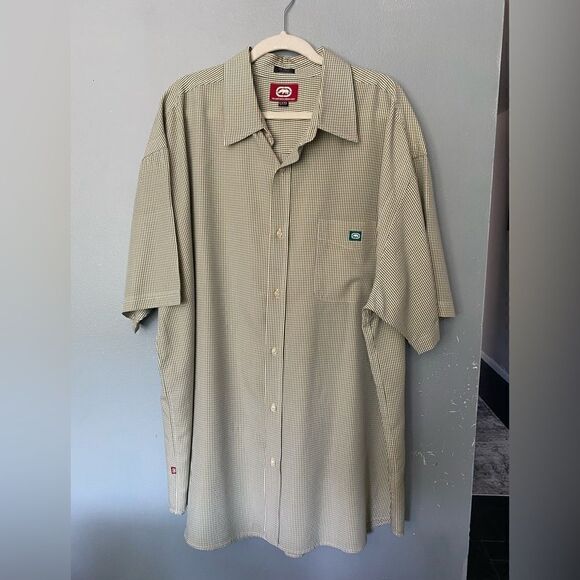 ECKO UNLTD. The Dwyer Green & Yellow Plaid Short Sleeve Collared Shirt Men XXXL - Picture 1 of 10